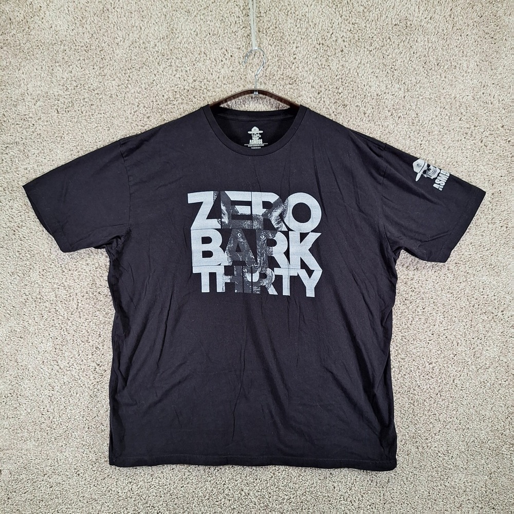 ASMDSS T-Shirt Mens 2X Black Zero Bark Thirty K9 Graphic Patriotic Tee USA